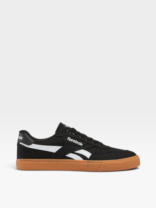Tenis Reebok para hombre en color negro con detalles blancos y suela de goma color caramelo de oklahoma