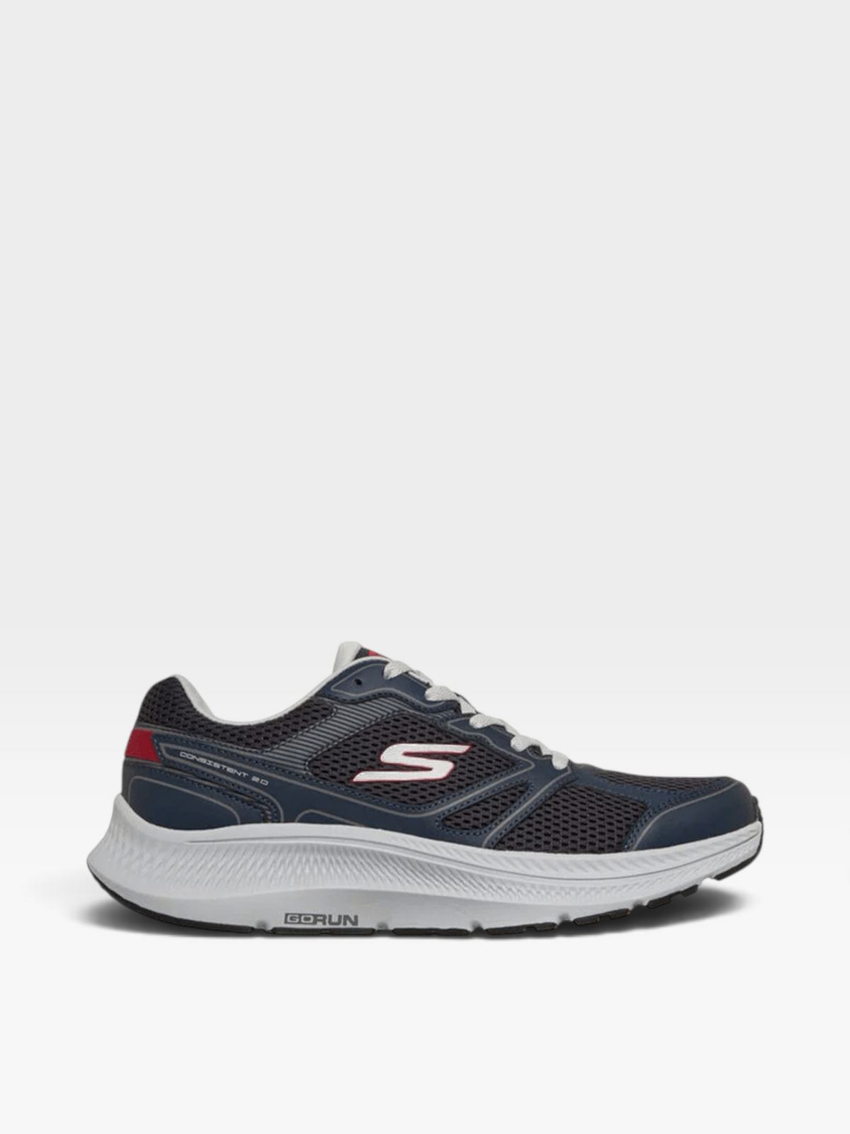 Tenis de running oklahoma Skechers azul navy con malla transpirable, suela amortiguada y logo lateral