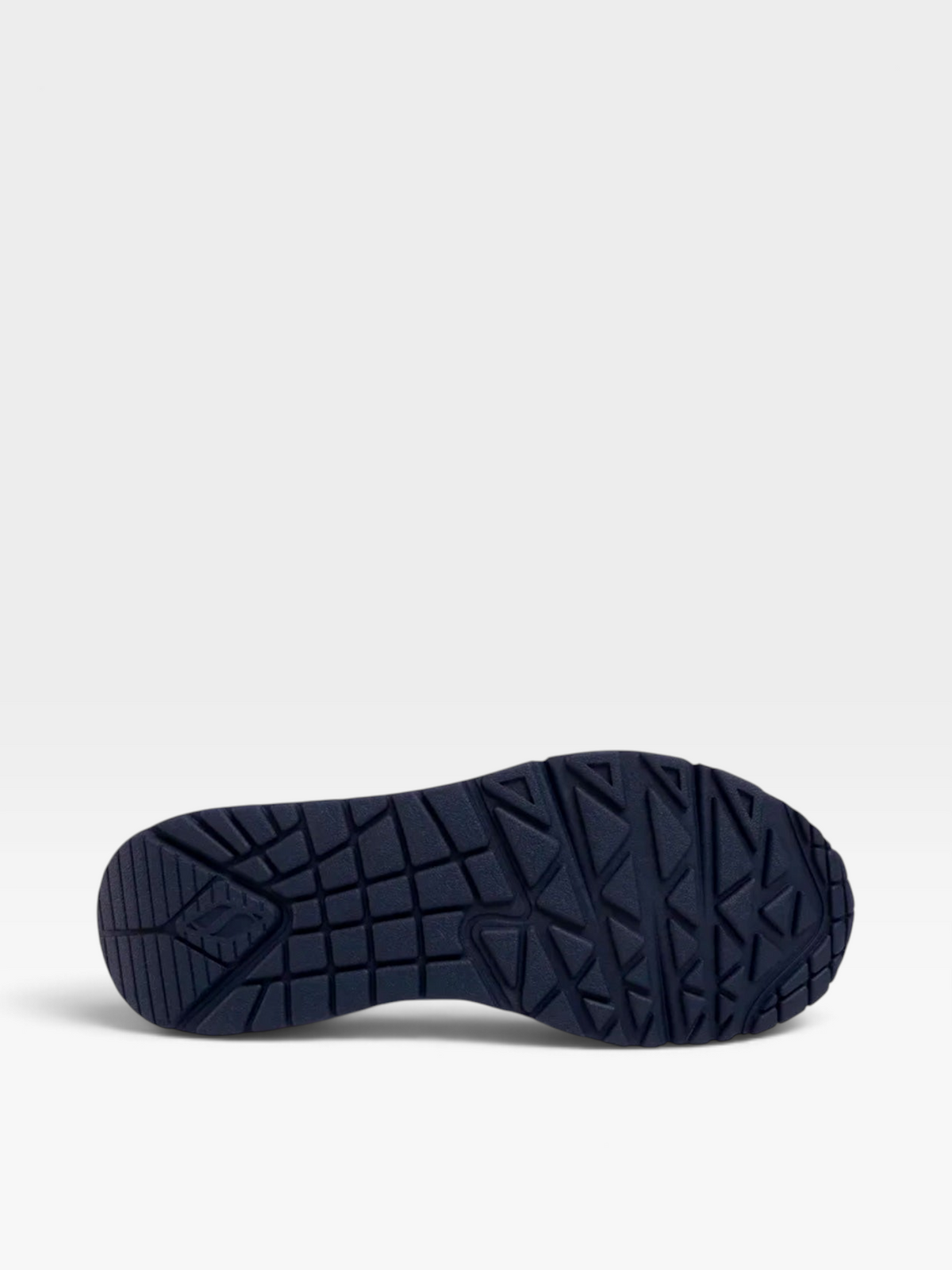 Suela de goma antideslizante en color azul marino de los tenis oklahoma Skechers Uno para mujer