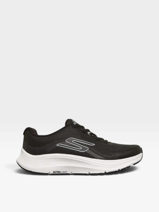 Tenis de running oklahoma Skechers Go Run Consistent 2.0 en color negro con suela blanca y amortiguación ligera