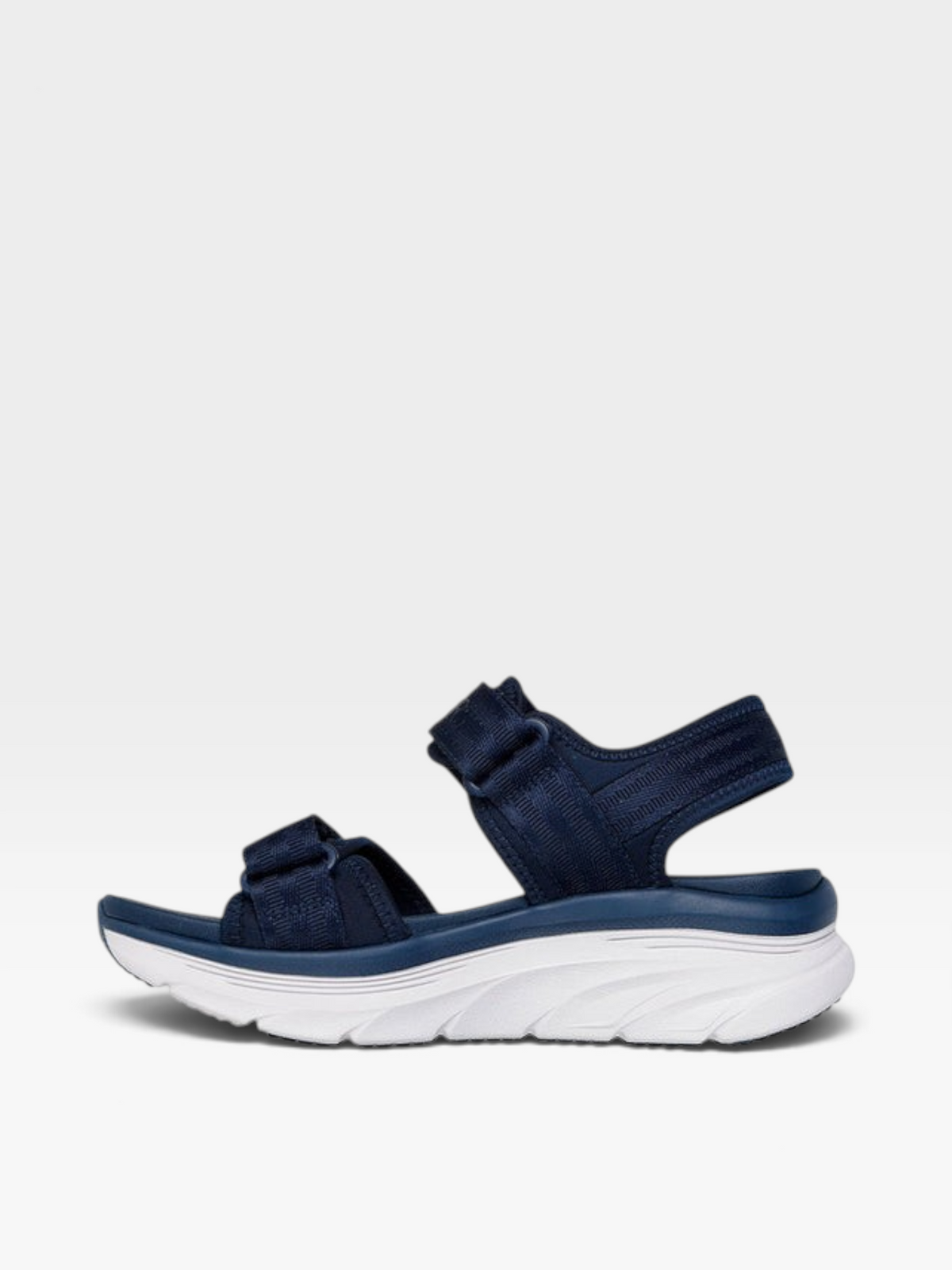 Sandalias deportivas oklahoma Skechers en color azul navy con correas ajustables y suela blanca acolchada