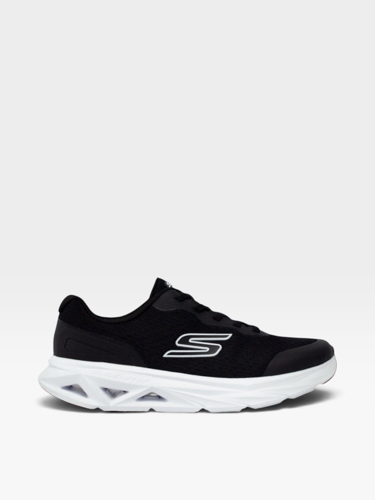 Tenis Skechers Go Walk para hombre en color negro con suela blanca, disponibles en oklahoma